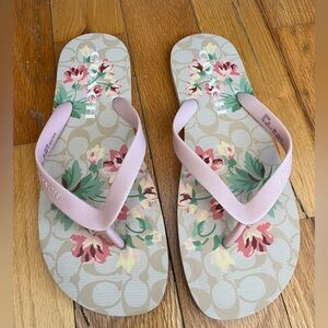 Coach Pink Floral Sandals